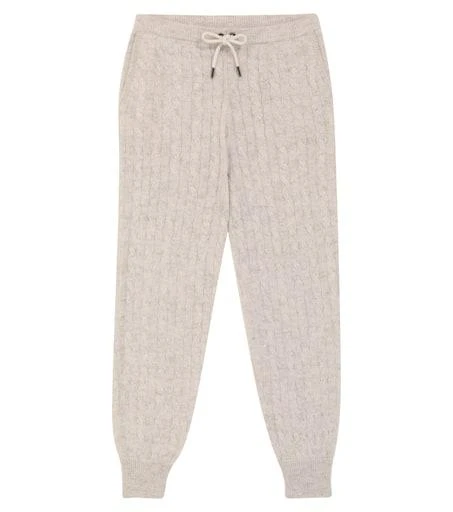 Brunello Cucinelli Metallic cable-knit sweatpants 1