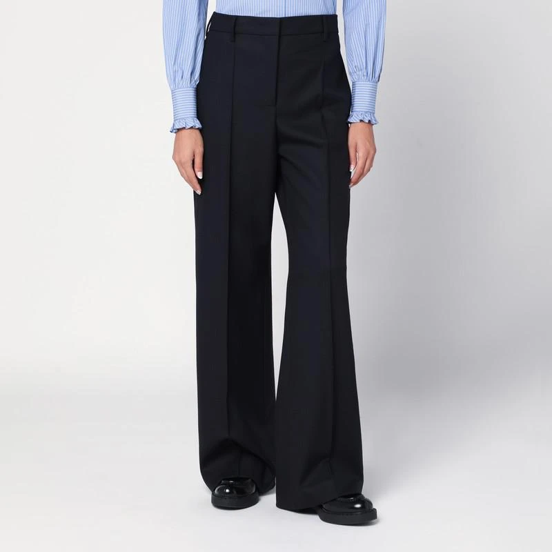 Prada Blue wool wide trousers 1