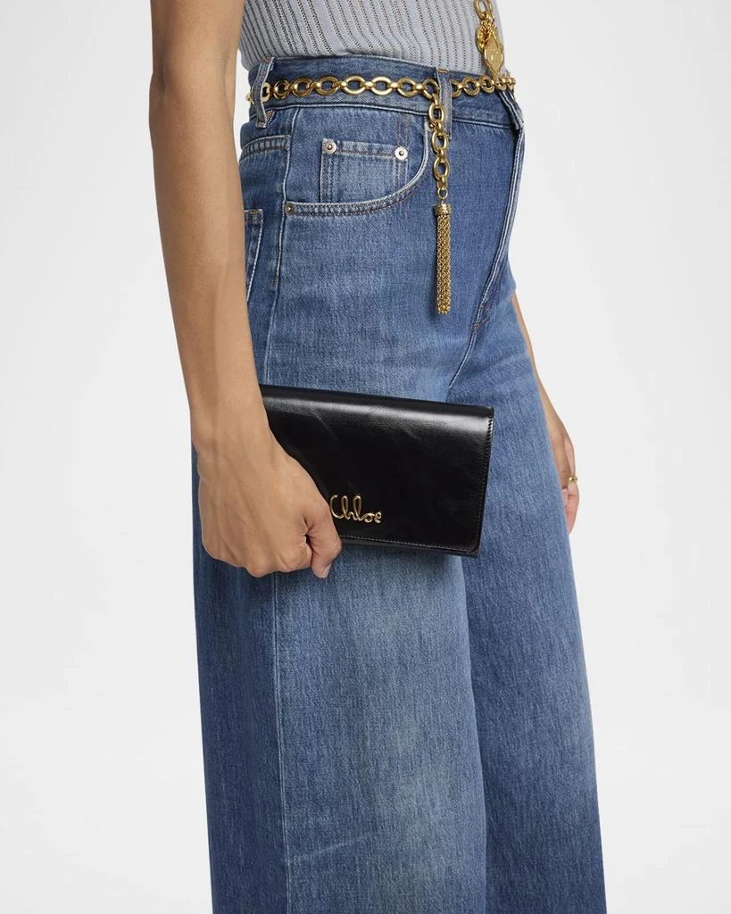 Chloé Iconic Flap Wallet on Chain in Shiny Calfskin 2