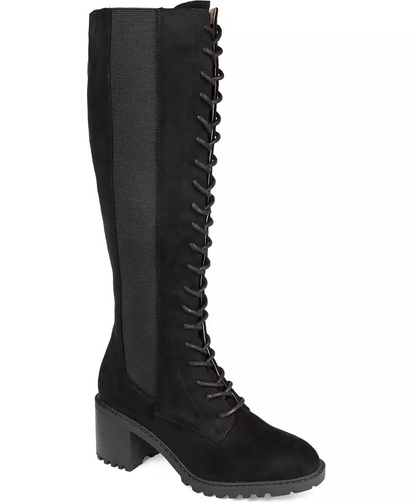 Journee Collection Women's Jenicca Extra Wide Calf Lace Up Boots 1