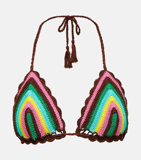 ANNA KOSTUROVA Striped crochet bikini top