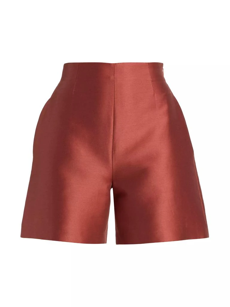 Adam Lippes Silk-Wool High-Rise Shorts 1