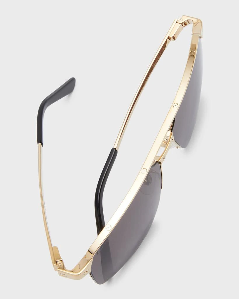 Cartier Men's Square Rimless Metal Sunglasses 6