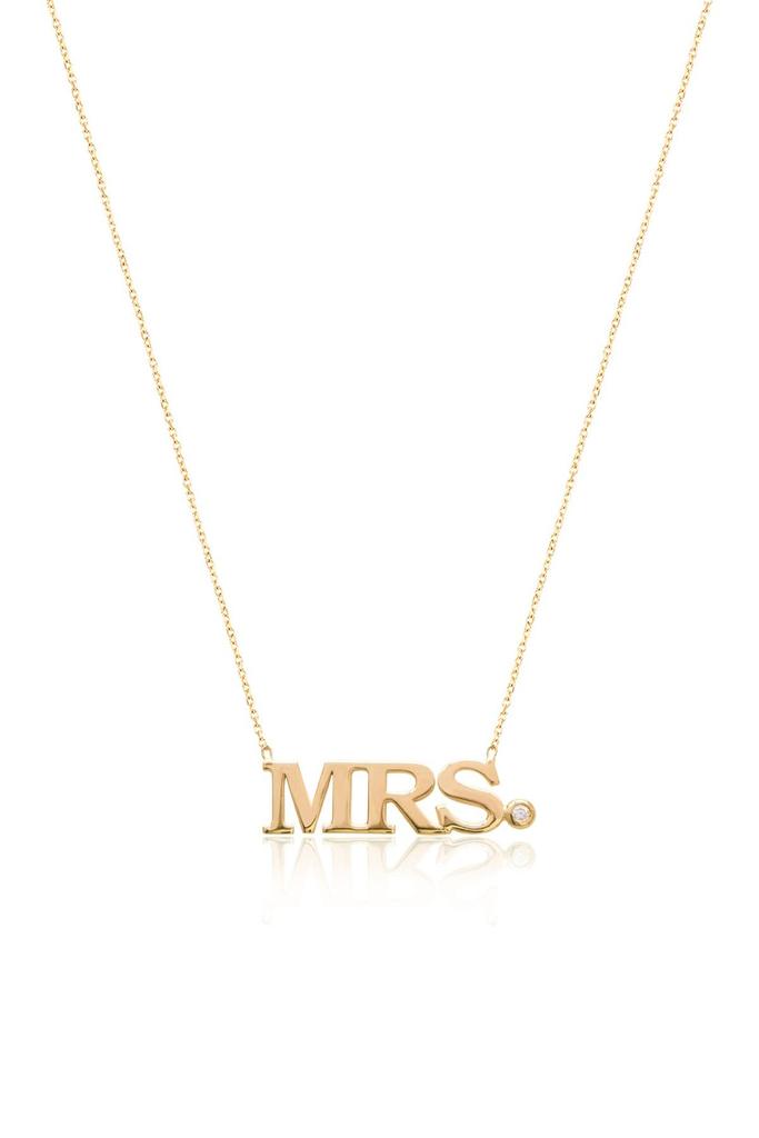 Gabi Rielle 14K Gold Vermeil Cubic Zirconia Mrs Pendant Necklace