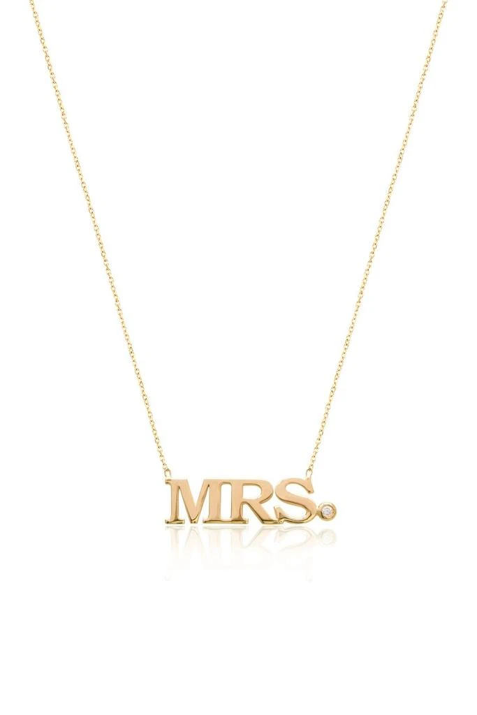 GABI RIELLE 14K Gold Vermeil Cubic Zirconia Mrs Pendant Necklace 1