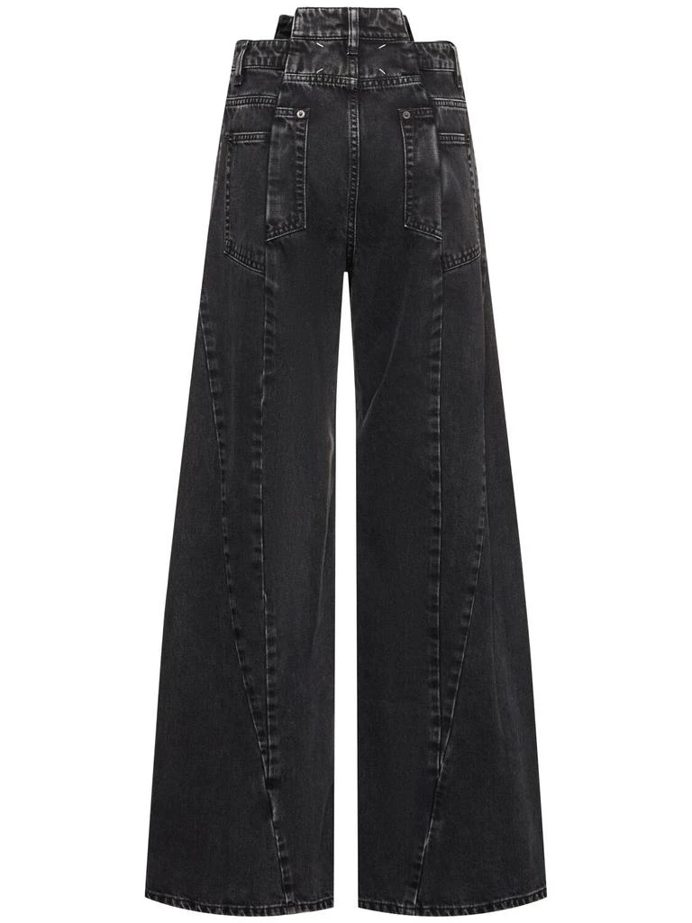 MAISON MARGIELA Asymmetric Wide Leg Cotton Denim Jeans 3