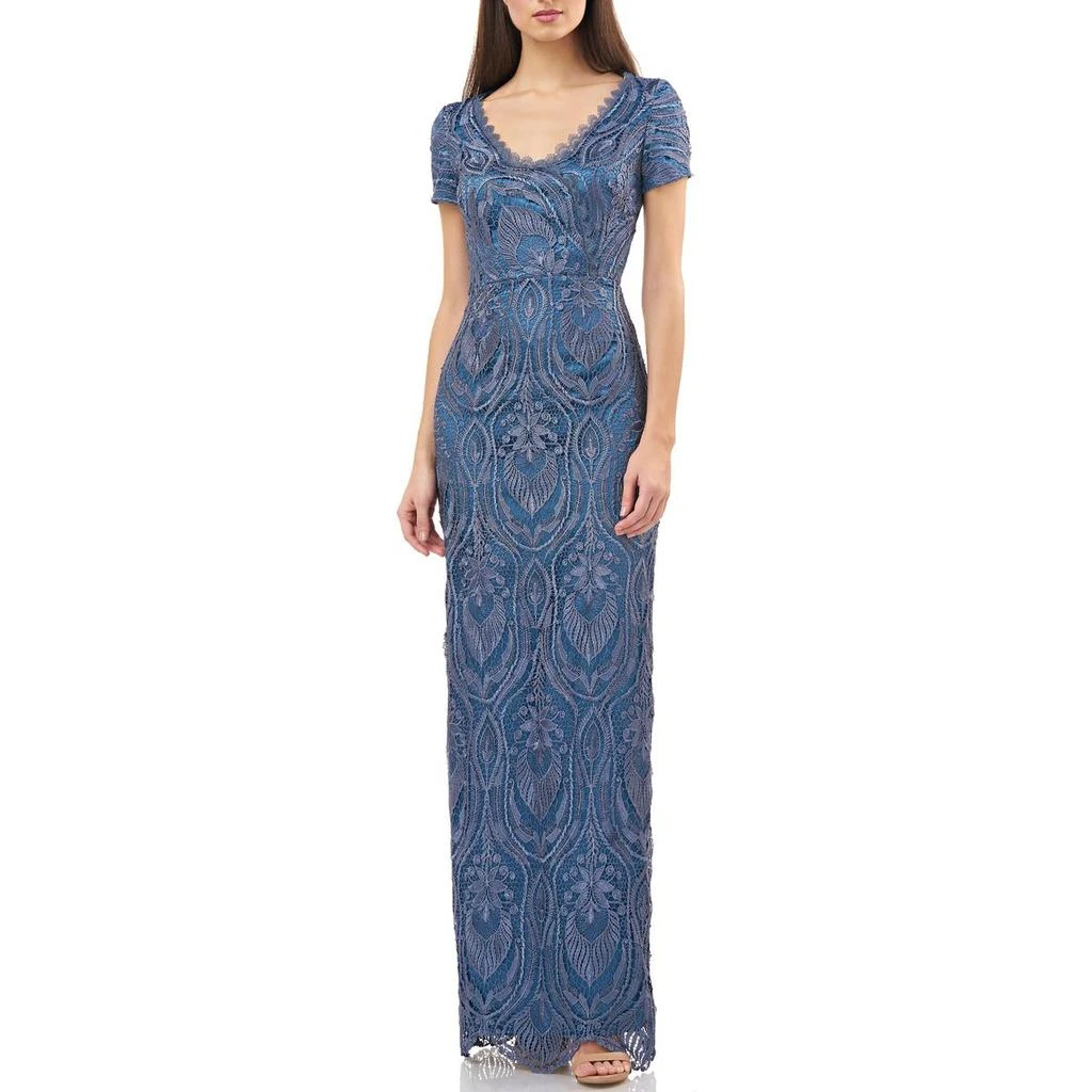 JS Collections Womens Lace Scalloped Evening Dress 1