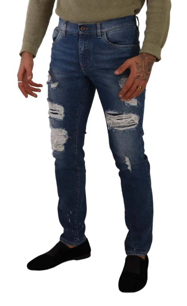 Dolce & Gabbana Dolce & Gabbana Blue Wash Cotton Stretch Slim Fit Denim Jeans 4