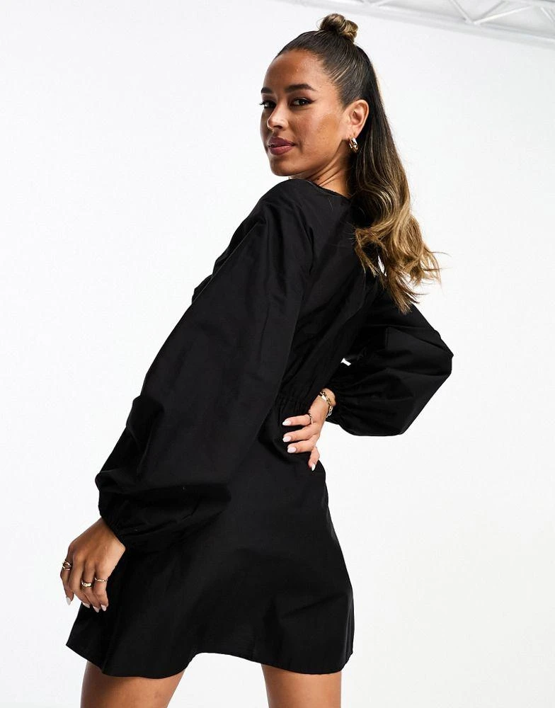 asos black cotton dress Asos Warehouse tiered cotton midi dress in black UK 18 (US 14) VG $68 retail