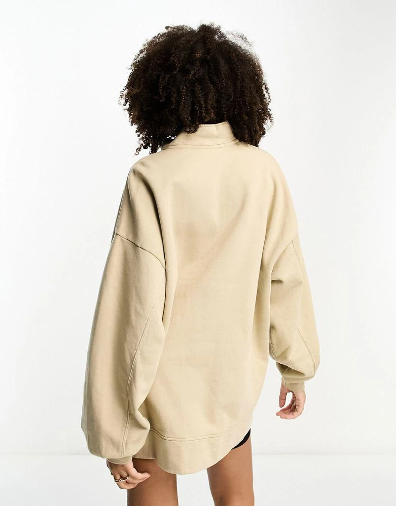 Dr Denim Dr Denim Miya sweatshirt half zip sweatshirt in cream 2