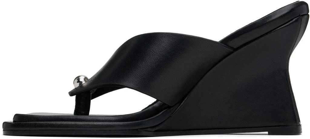 Paris Georgia Black Dune Wedge Heeled Sandals 3