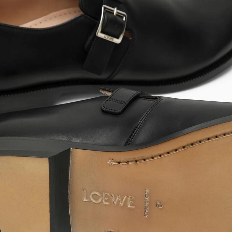 Loewe Campo black calfskin derby with buckle 5