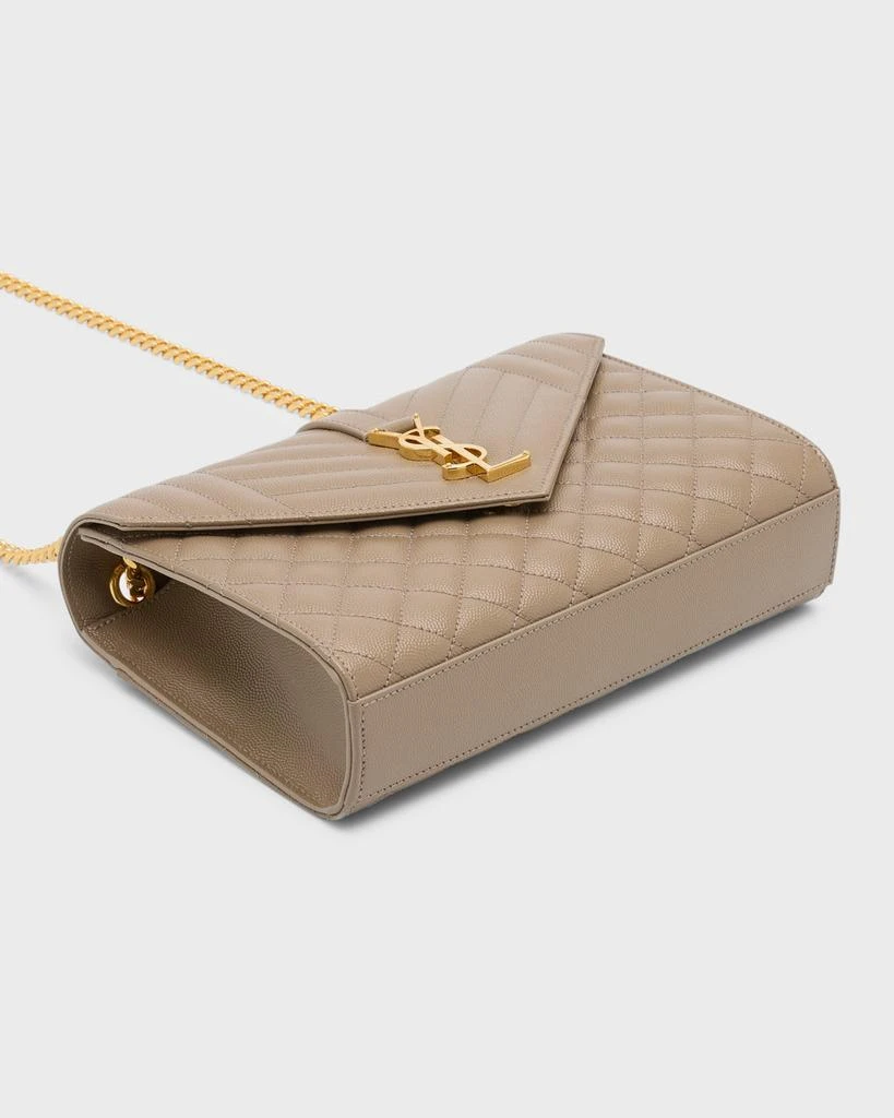 Yves Saint Laurent Envelope Triquilt Medium YSL Shoulder Bag in Grained Leather 10