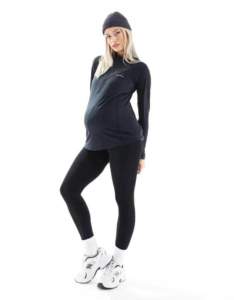 Berghaus Berghaus Maternity 24/7 half-zip long sleeve tech top in black 2