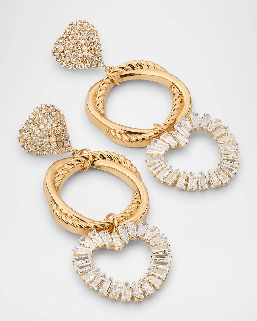 Devon Leigh Crystal Heart Drop Earrings 3