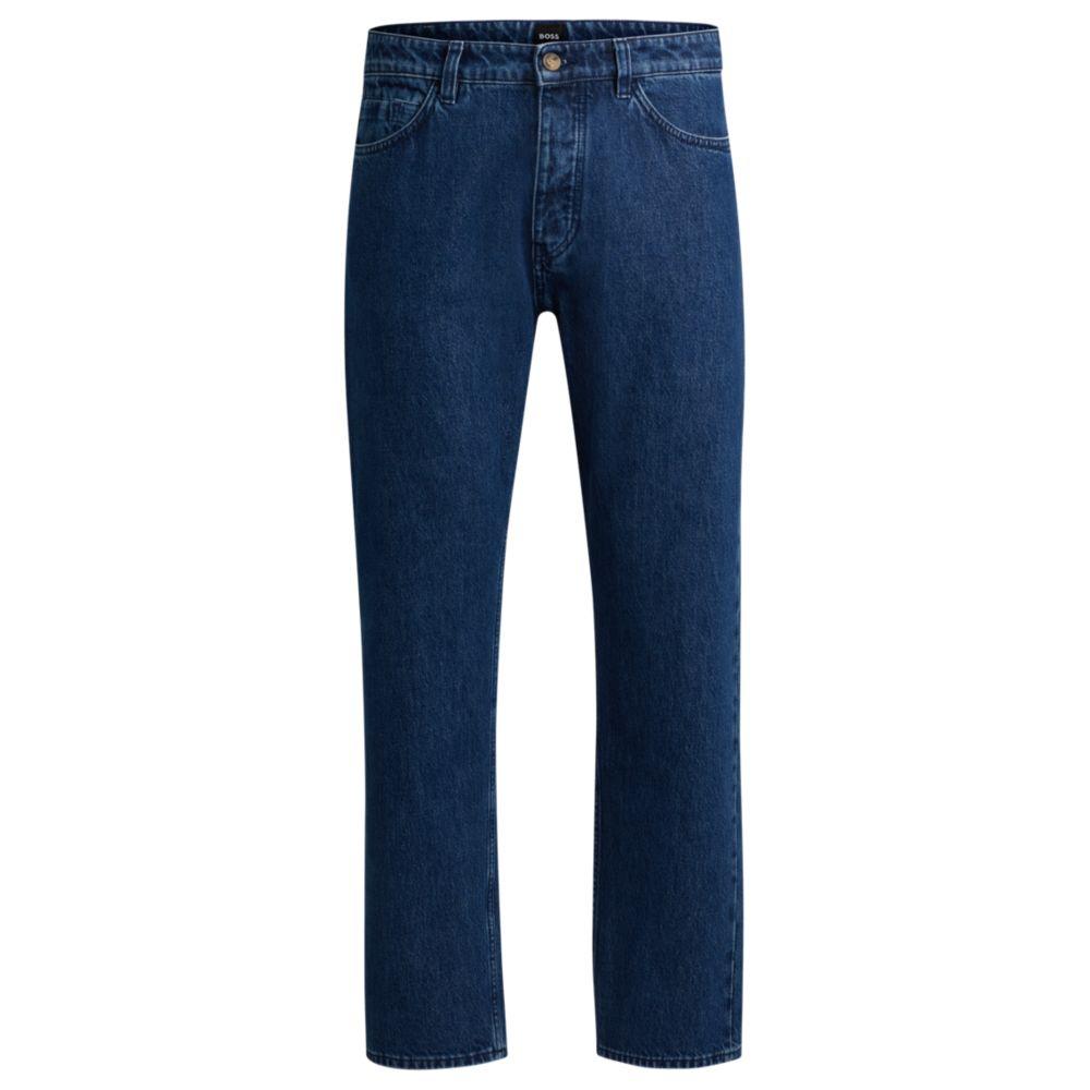 Hugo Boss Relaxed-fit jeans in blue rigid denim