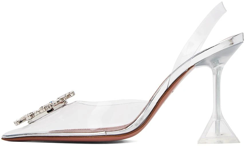 Amina Muaddi Transparent Begum Glass Slingback Heels 3