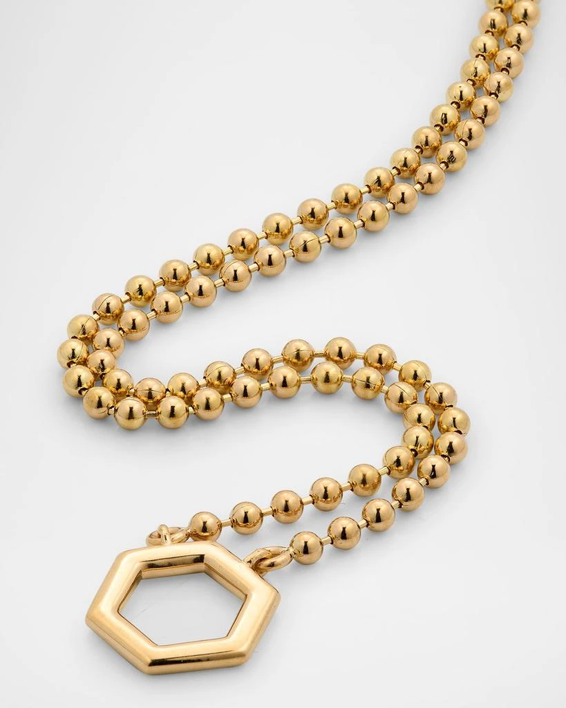Harwell Godfrey 18K Yellow Gold Bead Hexagon Pendant Necklace 3