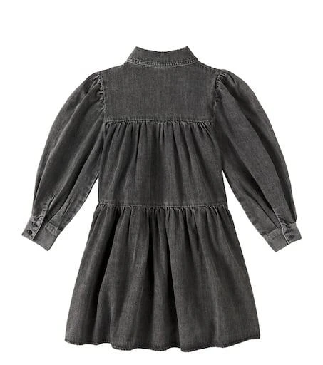 Petite Amalie Lace-trimmed cotton chambray dress 4