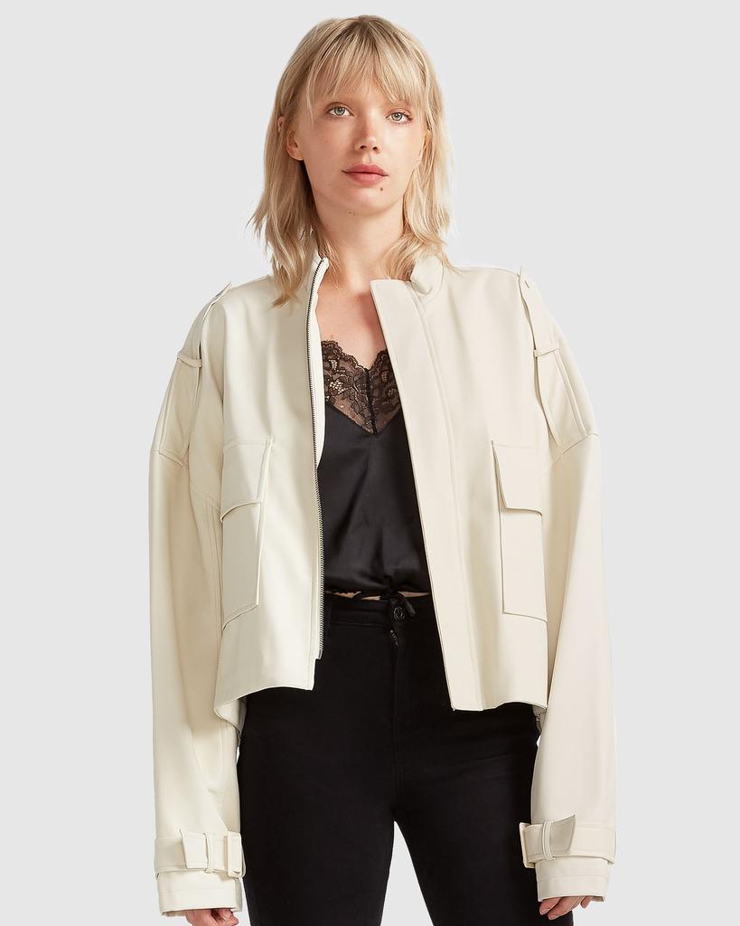 Belle & Bloom Reload Draped Leather Look Jacket