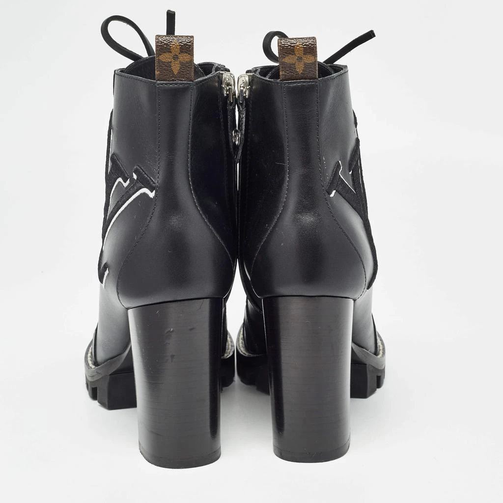 Louis Vuitton Louis Vuitton Black Leather Star Trail Block Heel Ankle Boots Size 39 5