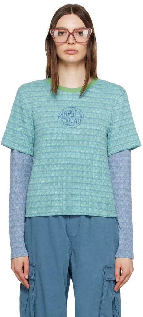 Brain Dead Blue Worldwide Long Sleeve T-Shirt 1