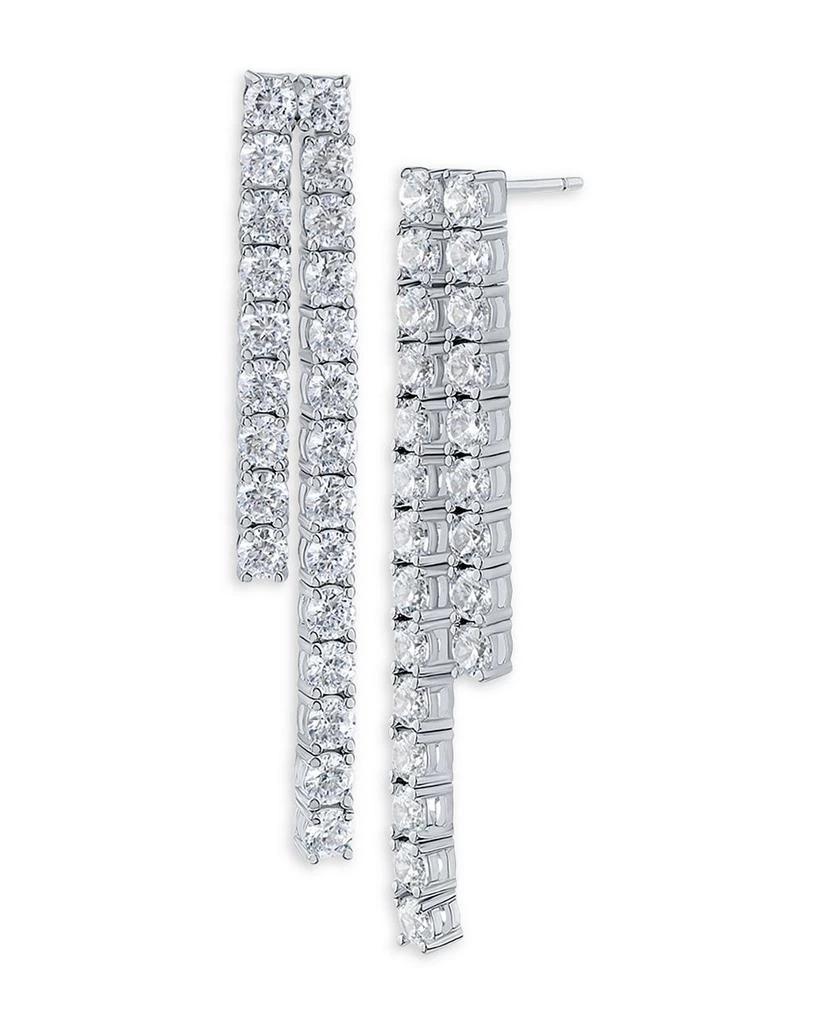 Kenneth Jay Lane Cubic Zirconia Double Row Linear Drop Earrings 1