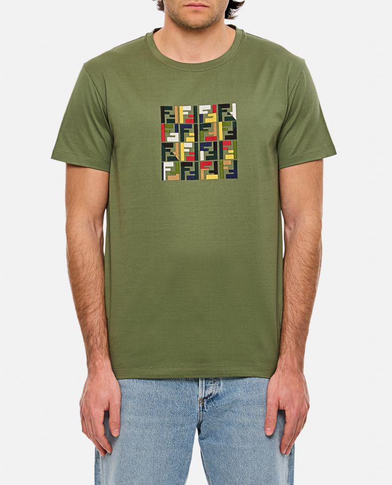 Fendi Cotton T-shirt With Triple Ff Embroidery