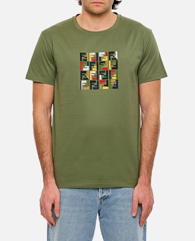 Fendi Cotton T-shirt With Triple Ff Embroidery 1