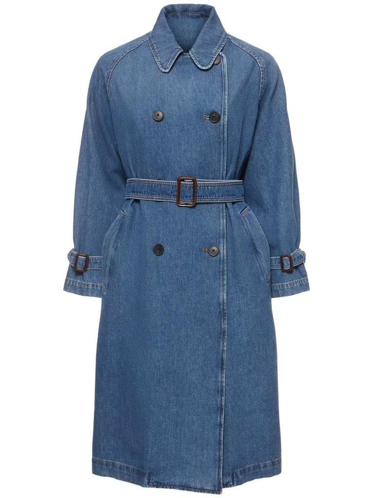 WEEKEND MAX MARA Blasy Belted Denim Trench Coat 1