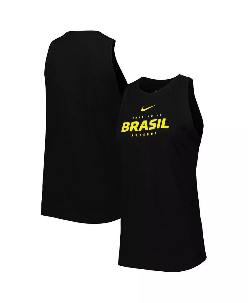 NIKE Women's Black Brazil National Team Lockup Tomboy Performance Tank Top 1