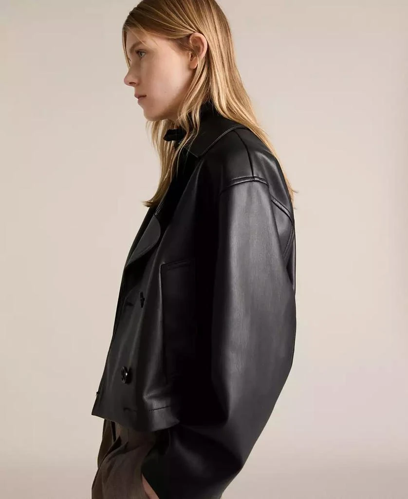 Mango Women's Leather Effect Crop Jacket 4