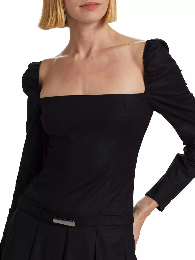 Reformation Luella Poplin Square-Neck Minidress 6