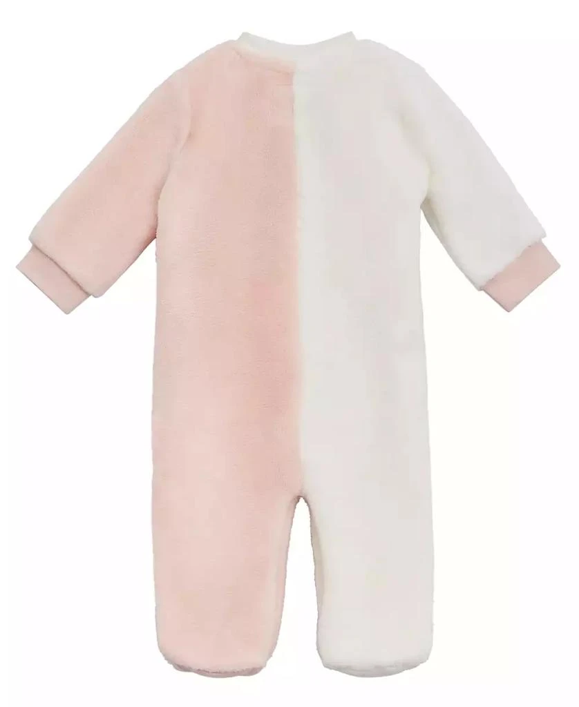 GUESS Baby Girl Plush Velour Footed Zip Coverall 2