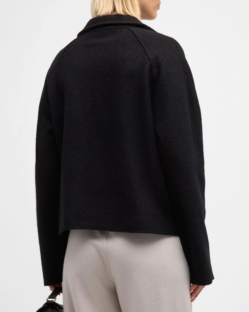 Eileen Fisher Zip-Front Boiled Wool Jacket 3