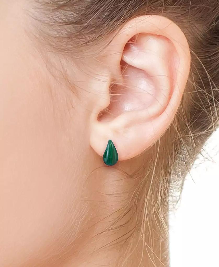 Effy EFFY® Malachite Fancy-Cut Curved Teardrop Stud Earrings in 14k Gold