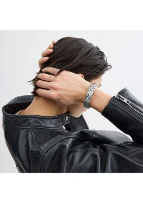 Coach Quilted C Swarovski Crystal Hinged Bangle Bracelet 4