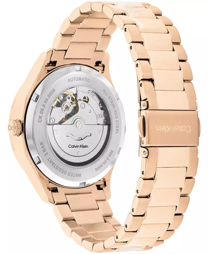 Calvin Klein Men's Iconic Automatic Rose Gold-Tone Stainless Steel Bracelet Watch 40mm 3
