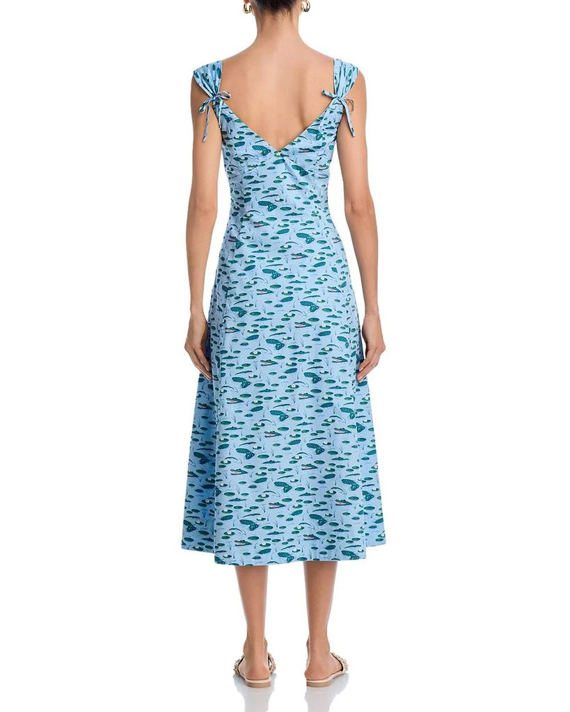 AQUA Printed Tie Shoulder Midi Dress - Exclusive 6