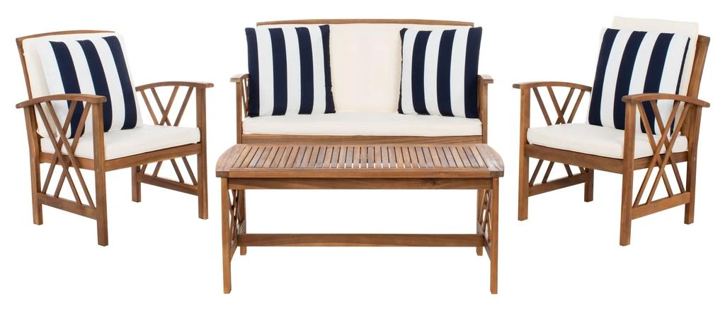 Safavieh Fontana 4 Piece Outdoor Set (Indoor / Outdoor) 2