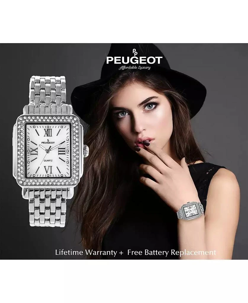 Peugeot Women
s 36X30mm Silver Tank Bracelet Watch Panther Link Bracelet 5