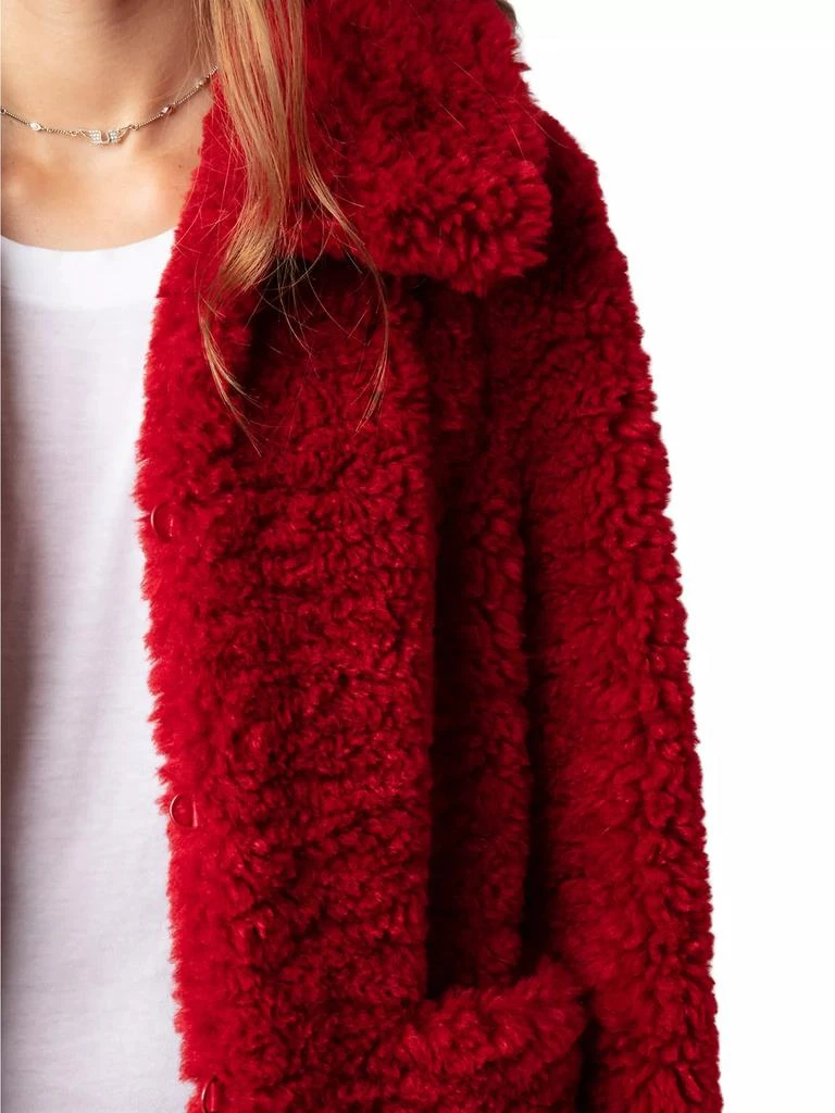 ZADIG & VOLTAIRE Fred Soft Curly Faux Fur Coat 6