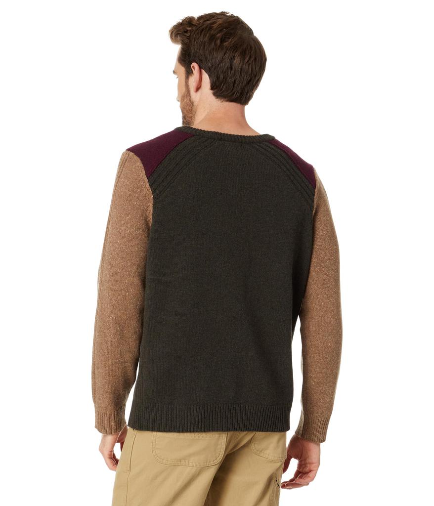 L.L.BEAN Rangeley Merino Crew Neck Color-Block Sweater