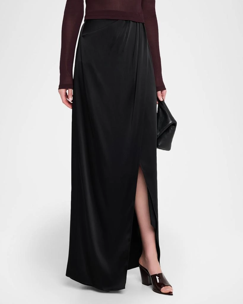 LAPOINTE Satin Wrap Maxi Skirt 4