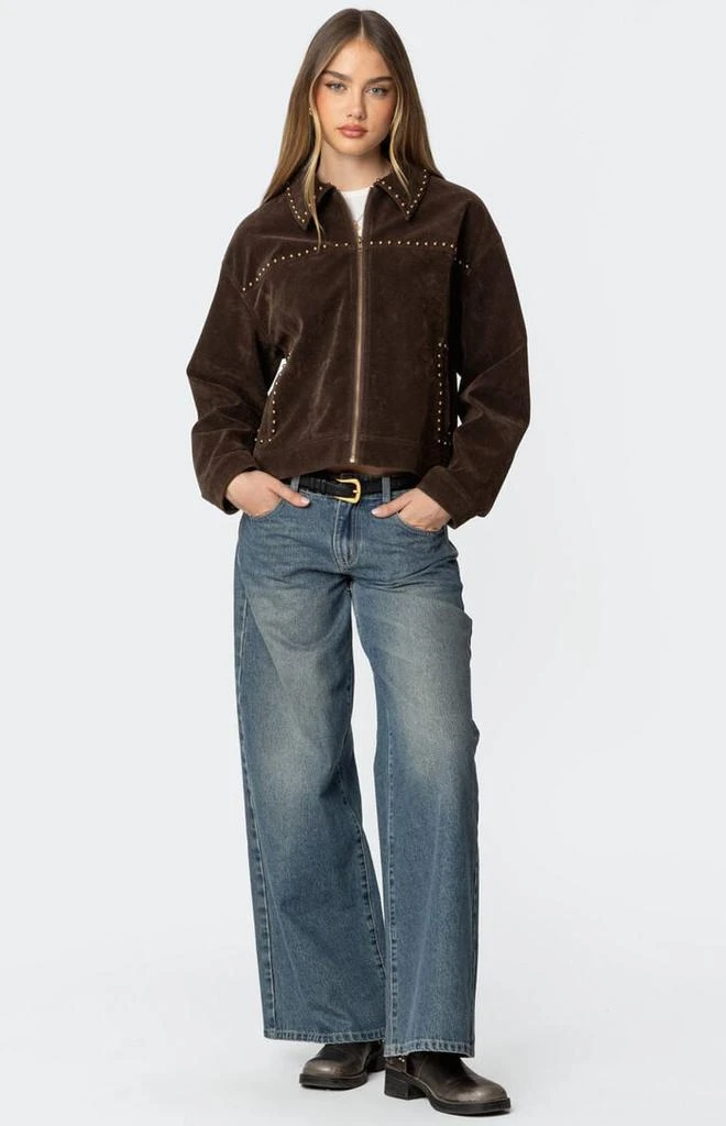 Edikted Memphis Studded Faux Suede Jacket 2