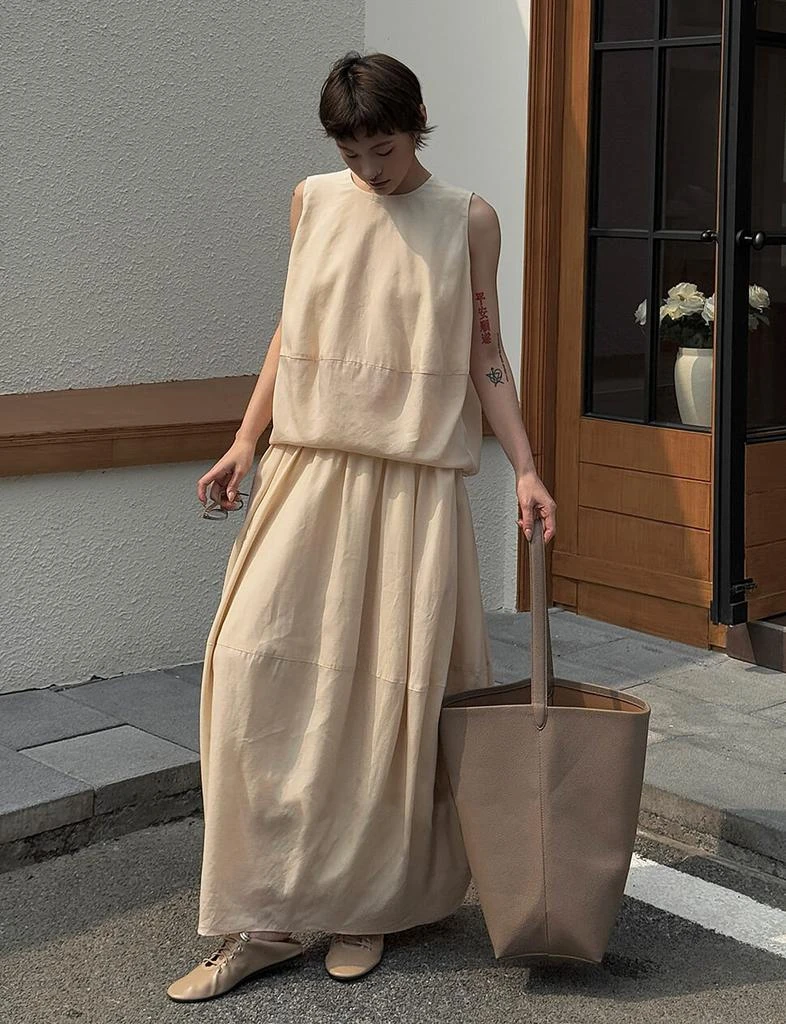 Pixie Market Beige Parachute Skirt -PREORDER 2