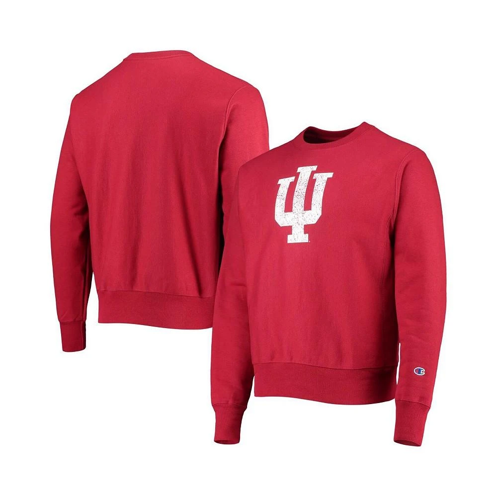 Champion Men's Crimson Indiana Hoosiers Vault Logo Reverse Weave Pullover Sweatshirt 1