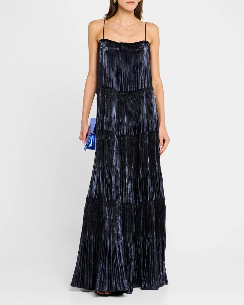 Acler Shandon Tiered Metallic Maxi Dress 4