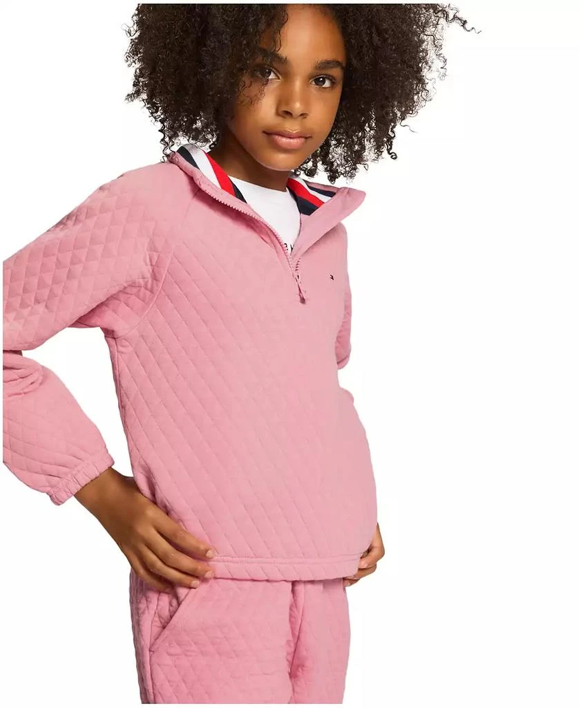 Tommy Hilfiger Toddler and Little Girls Box Quilt Quarter Zip Sweatshirt 5