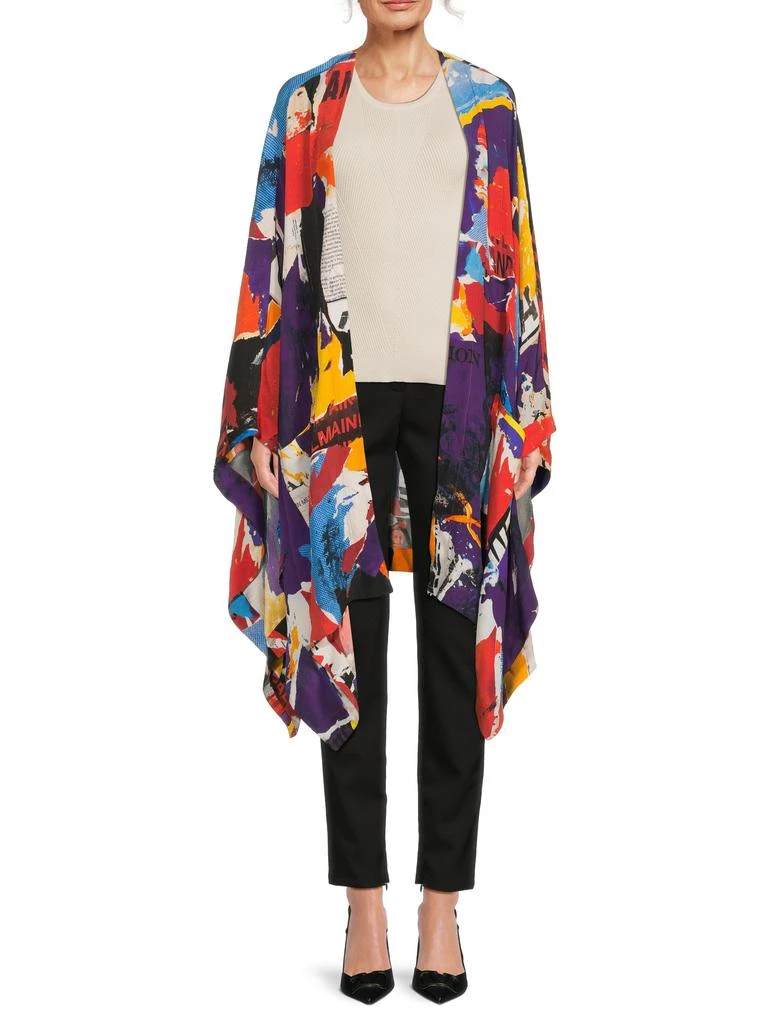 Balmain Abstract-Print Silk Robe